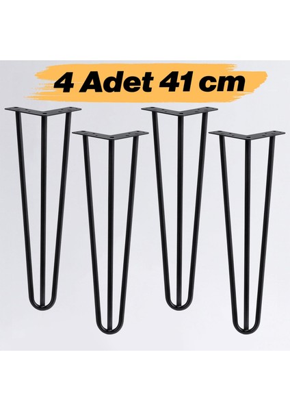 Sehpa ve Masa Ayağı 41 cm Tekli Dayanıklı Mobilya Destek Ayağı Yükseltici Ayak Modeli Siyah Metal