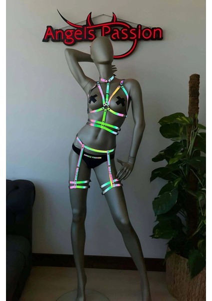 Deri Iç Giyim Fantezi Reflektörlü Jartiyer Takım - APFT562 modelleri