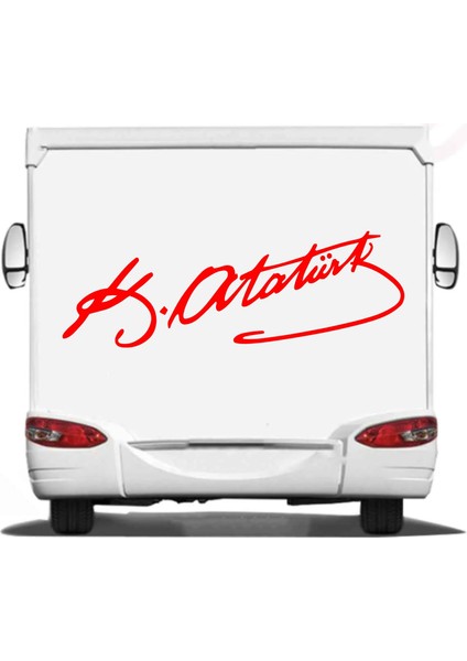 Atatürk Imza Sticker - (2 Adet )Mustafa Kemal Atatürk Imza Araba Oto Motosiklet Karavan Sticker 00016 fırsatları