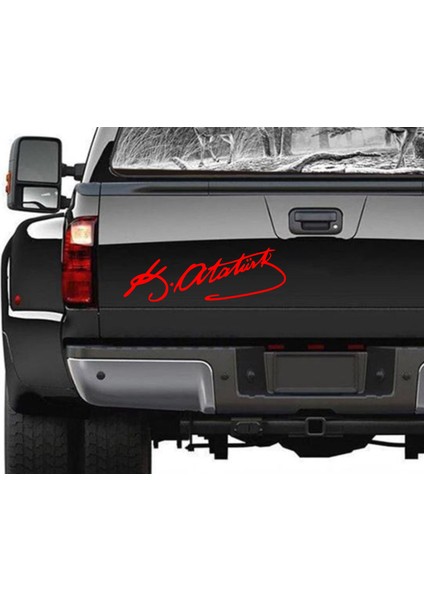 Atatürk Imza Sticker - (2 Adet )Mustafa Kemal Atatürk Imza Araba Oto Motosiklet Karavan Sticker 00016 indirimleri