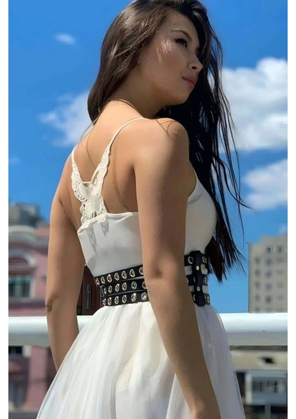 Elbise Üzeri Üçlü Ince Şerit Ayarlanabilir Şık Deri Bel Korse Kemer - APFT641 fiyatları