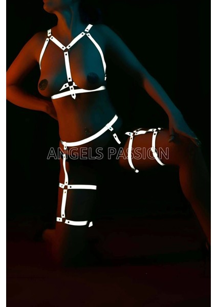 Bayan Iç Giyim Beyaz Reflektörlü Jartiyer Takım - APFT384 fiyatları