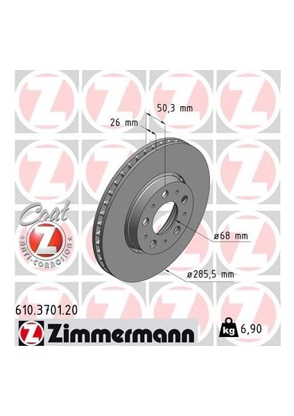 ÖN FREN AYNASI VOLVO S60 2000-2010 S80 1998-2006 570 1997-2007 XC70 2000-2007 285X5DL KÜÇÜK TİP 986479210-DF4238 2724037 31262706 31400739 (2 ADET)