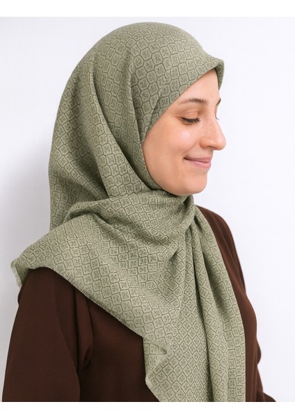 Desenli Denim Eşarp – 95X95 Cm, Kaymaz, Dört Mevsim Kullanıma Uygun fırsatları