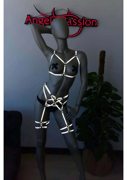 Beyaz Reflektörlü Harness Özel Jartiyer Takım - APFT289 fırsatları