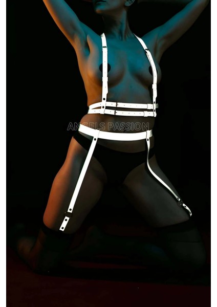 Karanlıkta Parlayan Seksi Reflektörlü Jartiyer Harness Takım - APFT232 modelleri