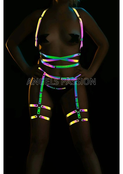 Club Işığıyla Parlayan Özel Reflektörlü Harness - APFT274