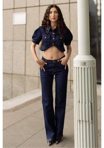 Lıly Bootcut Fit Koyu Indigo Rinse Kadın Jean Pantolon indirimleri