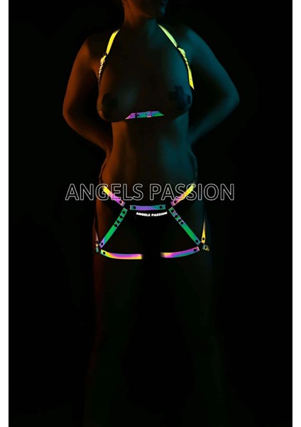 Erotik Giyim Reflektörlü Harness Takım