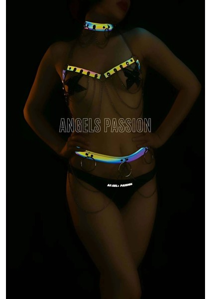 Zincirli, Karanlıkta Yansıyan Iç Giyim - Özel Tasarım Iç Giyim - APFT454 fırsatları