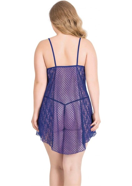 Büyük Beden Saks Kısa Tül Gecelik fiyatları