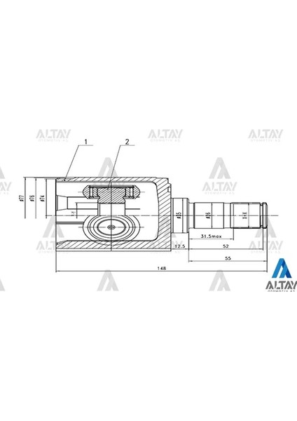 AKS KAFASI İÇ ACCENT 2003-2006 / DİZEL SOL 2510231035 49505 25D00