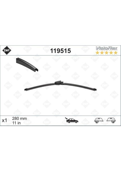 SWF VISIOFLEX FLAT BLADE 101 280 MM ARKA VW PASSAT 6 VARIANT 2005 POLO 5 TDI/ GTI LTD EDITIO 3C9955425