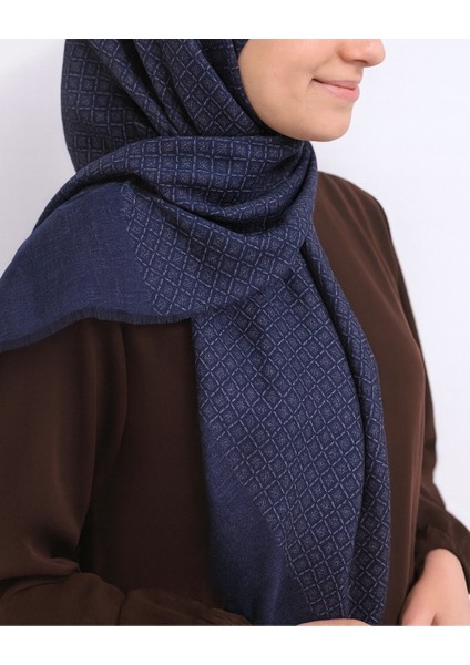Desenli Denim Eşarp – 95X95 Cm, Kaymaz, Dört Mevsim Kullanıma Uygun fiyatları