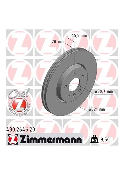 ÖN FREN AYNASI INSIGNIA B 2017 17 İNÇ 321X28X5DL HAVALI YR00073180 13517853 13521005 (2 ADET)