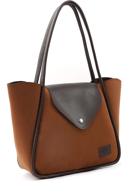 Süet Taba/kahverengi SHK249 Suni Deri, Çıtçıtlı Tek Bölmeli, Büyük Boy El, Kol ve Omuz Çantası fiyatları