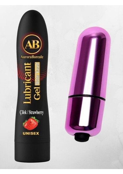 A B Aşkın Deposu Mini Süpergüçlü Vibratör 125 ml Kayganlaştırıcı Çilek Aromalı 2'li QWX5TR55RGVL