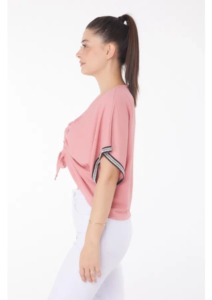 V Yaka Büzgülü Detaylı Bluz modelleri