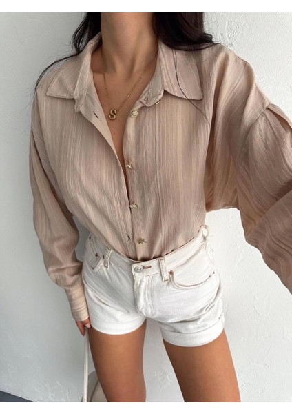 Çizgili Oversize Gömlek fırsatları