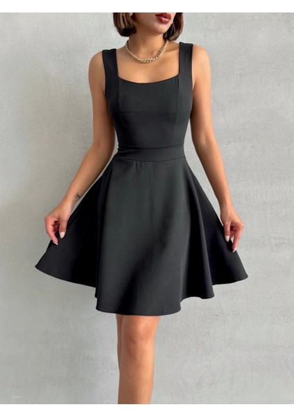 Kadın Kare Yaka Kısa Elbise S251188