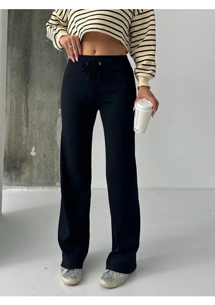 Fit Comfort Siyah Salaş Pantolon A6011