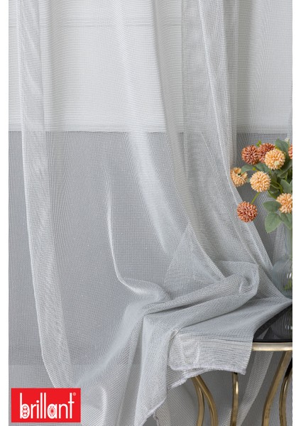Miranda File Gri 1/3 Sık Pileli Ütü Istemez Kırışmaz Yeni Sezon Salon Oda Tül Perdesi