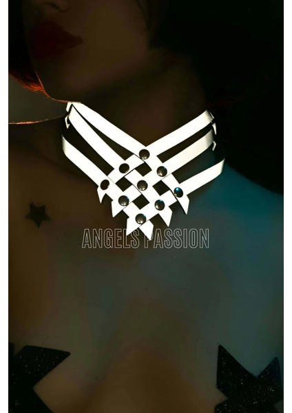 Karanlıkta Parlayan Seksi Choker - Reflektörlü Chohker - APFT585