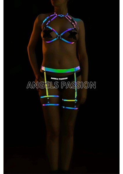 Renkli Reflektörlü Seksi Jartiyer Harness Takım - APFT325