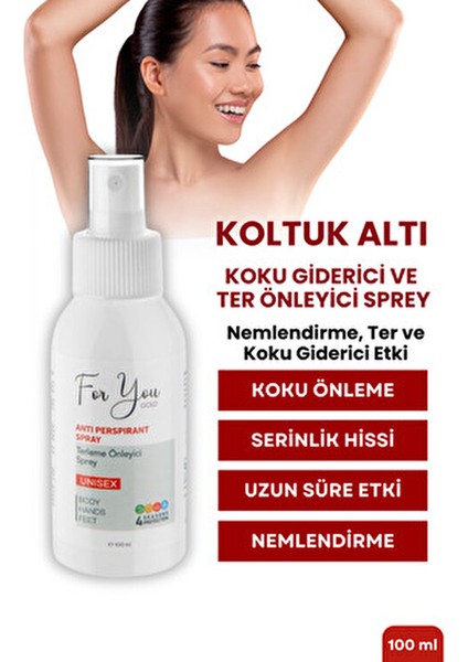 Terleme Önleyici Sprey El Ayak ve Koltuk Altı İçin 100 ml Uzun Süreli Ferahlık
