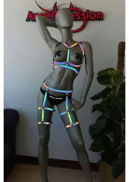 Bayan Fantazi Giyim Karanlıkta Parlayan Seksi Harness - APFT384 fırsatları