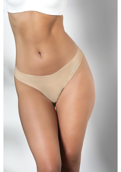 3'lü Paket Dikişsiz, Iz Yapmaz, Lazer Kesim, String Külot Cappucino (MGP21262)