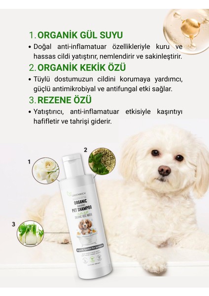Vücut ve Pati Şampuanı Bit Pire Kene Parazit Uzaklaştırıcı Tahriş Giderici Vegan Organik Kedi Köpek 400 ml modelleri