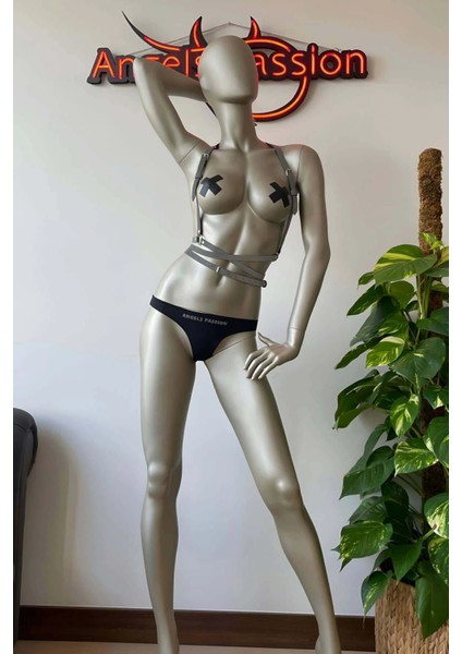 Kadın Fantazi Iç Giyim Modelleri Rekflektörlü Harness - APFT198 fiyatları