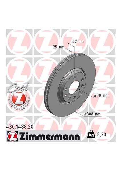 ÖN FREN AYNASI ASTRA H-ZAFIRA B-MERIVA A-B-CORSA D-E-ADAM-ASTRA G-VECTRA B 308X25X5DLXHAVALI 16 İNÇ 95526651 9194477 569061 9184405 (2 ADET)