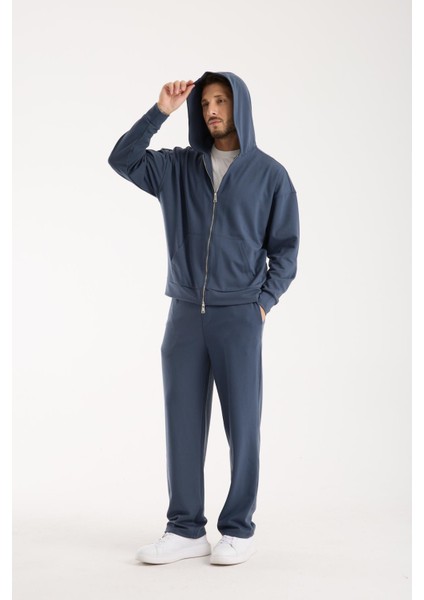 Erkek %100 Pamuk Fermuarlı Kapüşonlu Sweatshirt - Basic Rahat Hoodie indirimleri