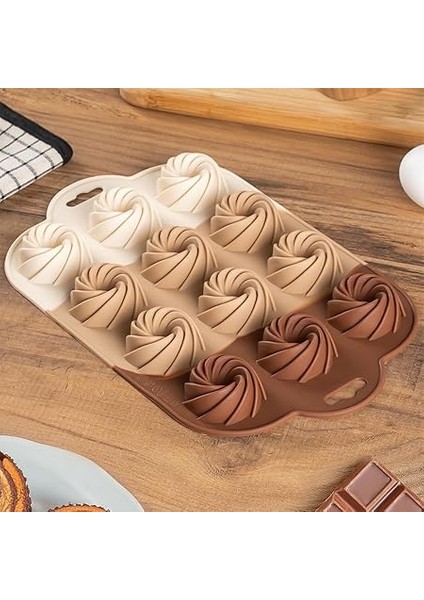 185 Silikon Kurabiye Tatlı Kalıbı, Silikon Kalıp Seti, 12'li Mini Kek Kalıbı, Çikolata Pişirme Kalıp fırsatları