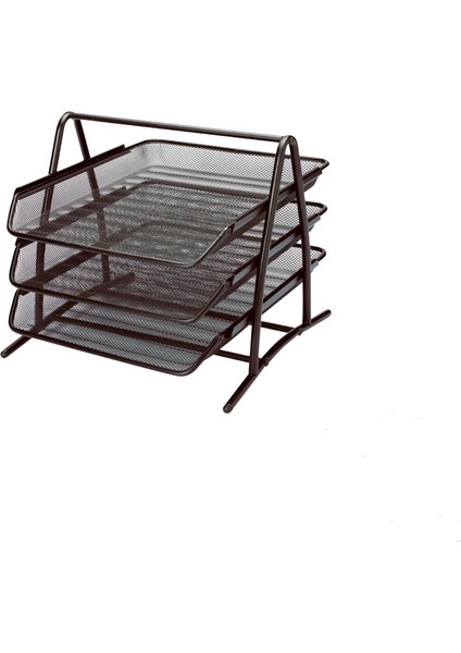 Metal Perfore Evrak Rafı 3'lü Siyah