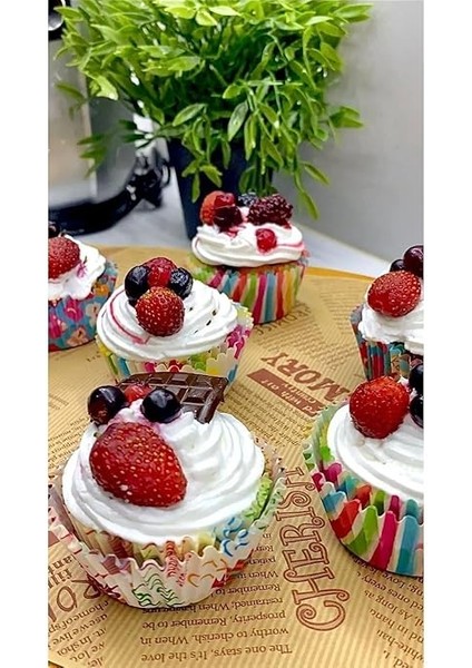 Renkli Kağıt Muffin Kek Kalıpları, 100 Adet fiyatları
