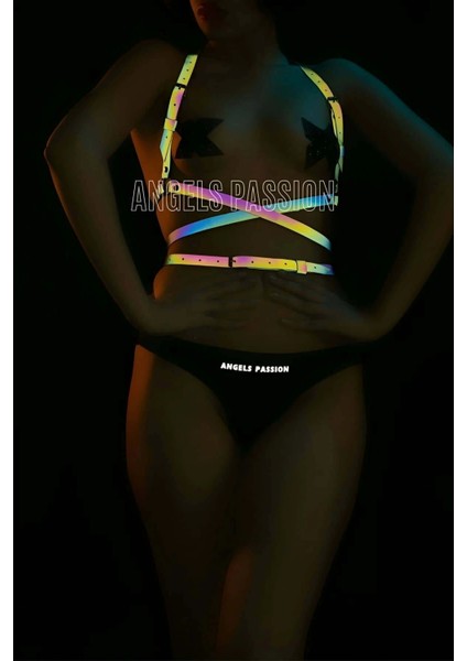 Bel Dolama Detaylı Karanlıkta Renkli Yansıyan Göğüs Harness - APFT172