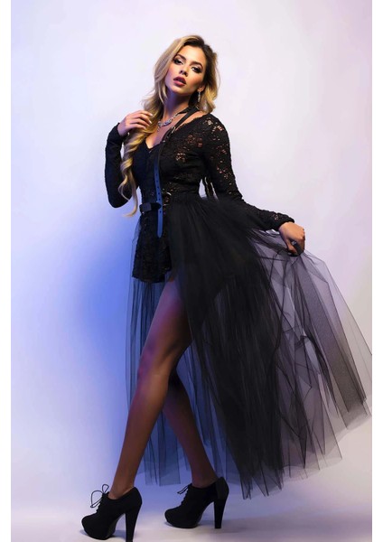 Uzun Tülü Harness Etek