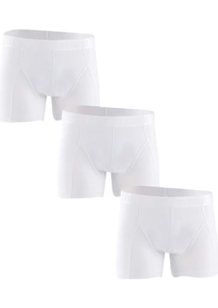 Erkek Likralı Boxer 034 (3 Paket) - Beyaz - Xxxl