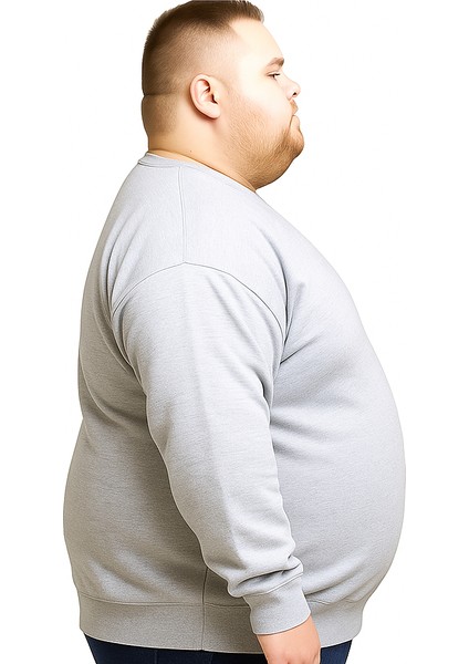 Erkek Büyük Beden Oversize 3 Iplik Uzun Kollu Sweatshirt 3xl-4xl-5xl-6xl-7xl-8xl-9xl fiyatları