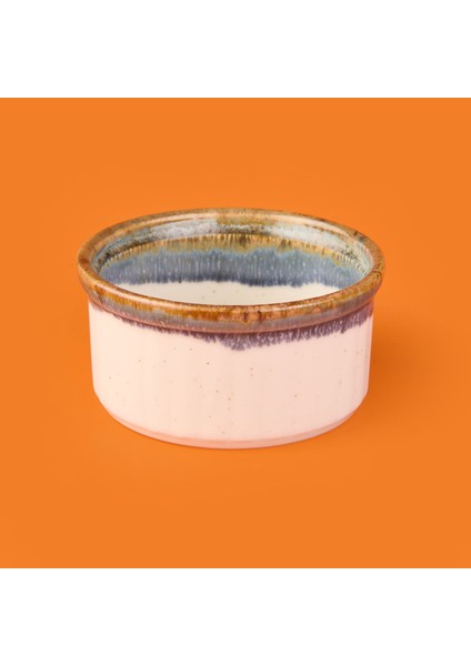 Porselen Sufle Kabı - Mavi - 9 cm