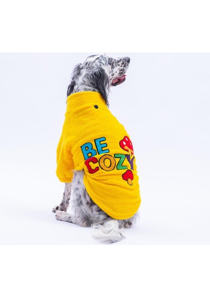 Sarı Porto Cozy Urban Moods Peluş Orta Büyük Irklar Köpek Kıyafeti Köpek Sweati