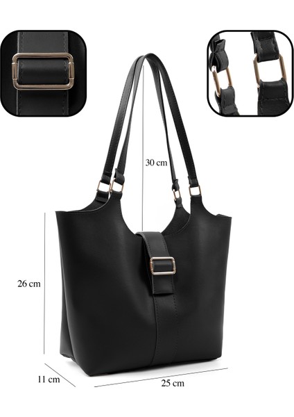 Siyah SHK269 Suni Deri Tek Bölmeli, Çıtçıtlı ,el, Kol ve Omuz Çantası fırsatları