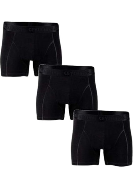 Erkek Likralı Boxer 034 (3 Paket) - Siyah - Xxxl