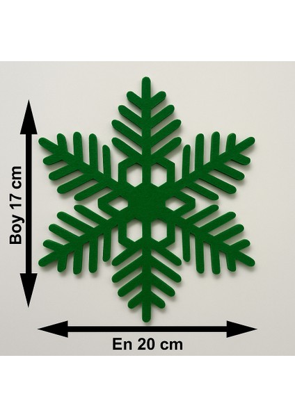 Yılbaşı Temalı 2 Kişilik 10 Parça Keçe Amerikan Servis Seti – Kar Tanesi & Ağaç & Yıldız Desenli
