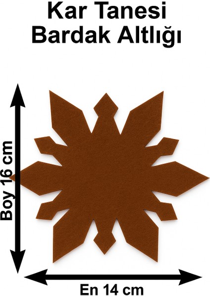 Yılbaşı Temalı 2 Kişilik 10 Parça Keçe Amerikan Servis Seti – Kar Tanesi & Ağaç & Yıldız Desenli