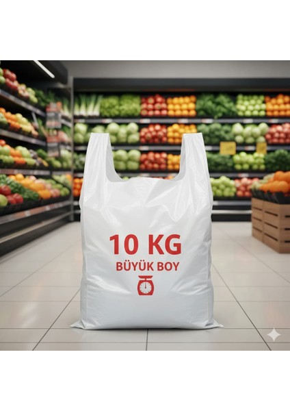 10 kg Beyaz Atlet Poşet Büyük Boy 30*56 cm Ebatında Sağlam & Dayanıklı