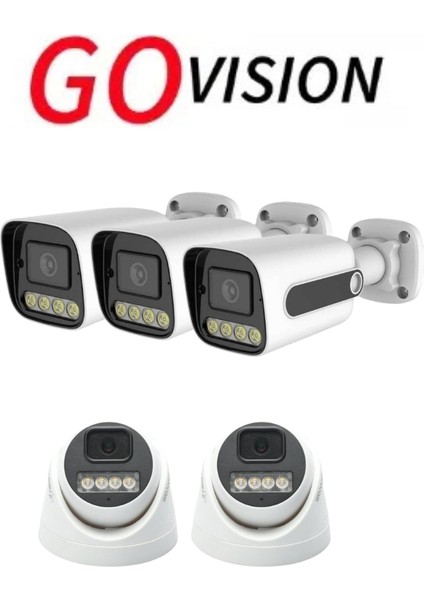 5 Adet 4mp 4K Ultra Ip Kamera